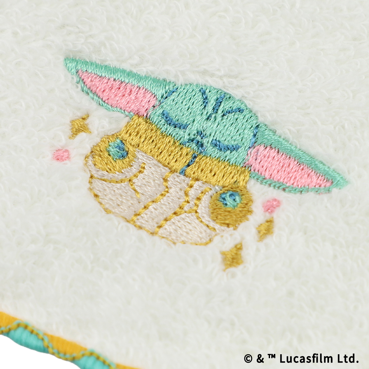 STAR WARS GROGU CUTEST IN THE GALAXY 刺繍ミニタオル アイボリー