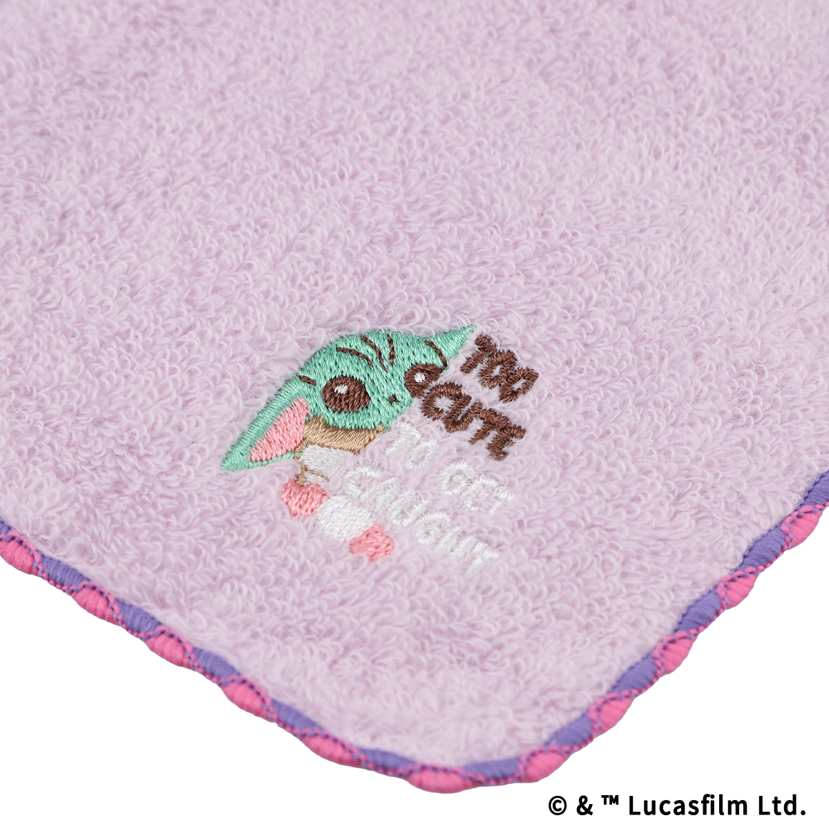 GROGU CUTEST IN THE GALAXY 刺繍ミニタオル パープル