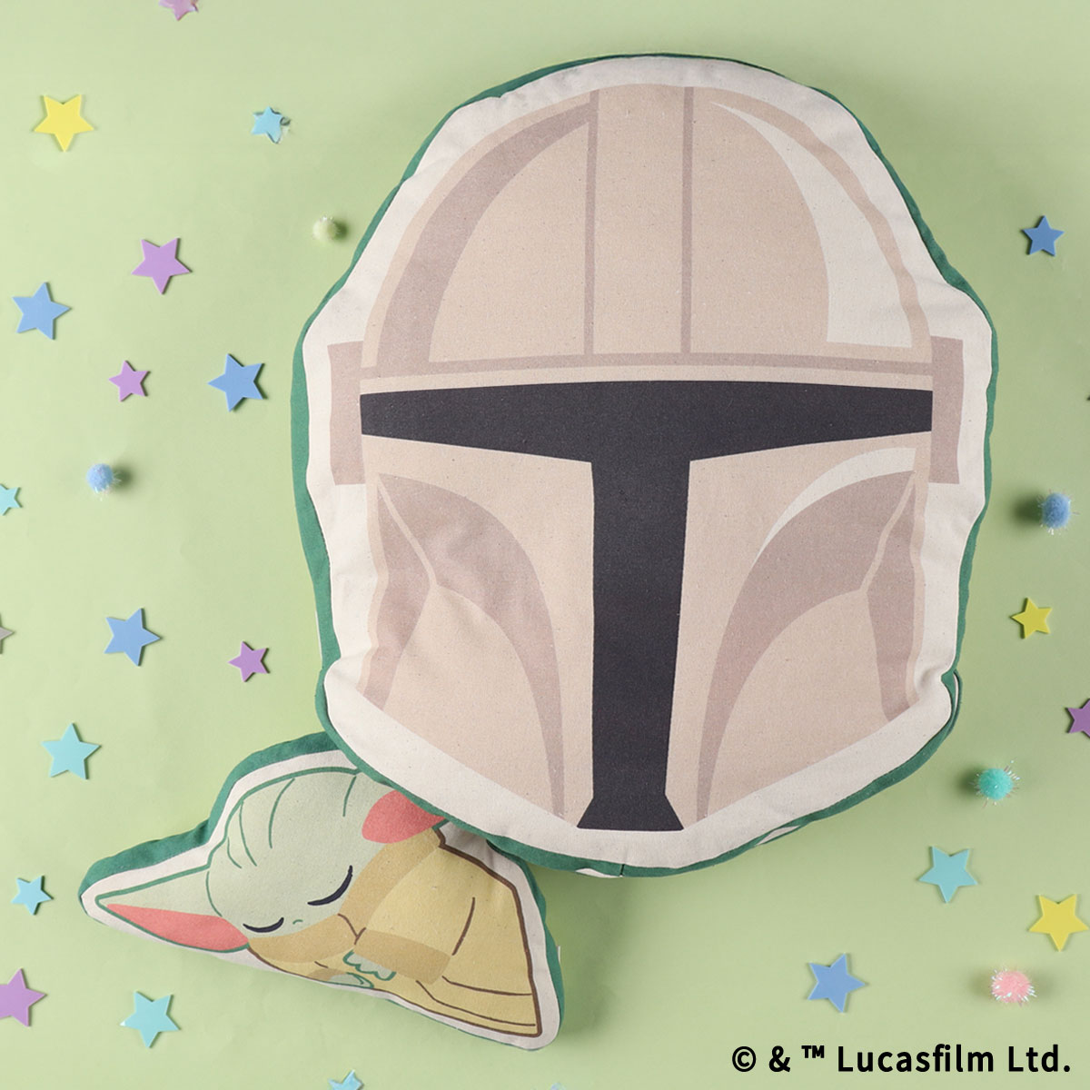 STAR WARS GROGU CUTEST IN THE GALAXY ダイカットクッション MANDO