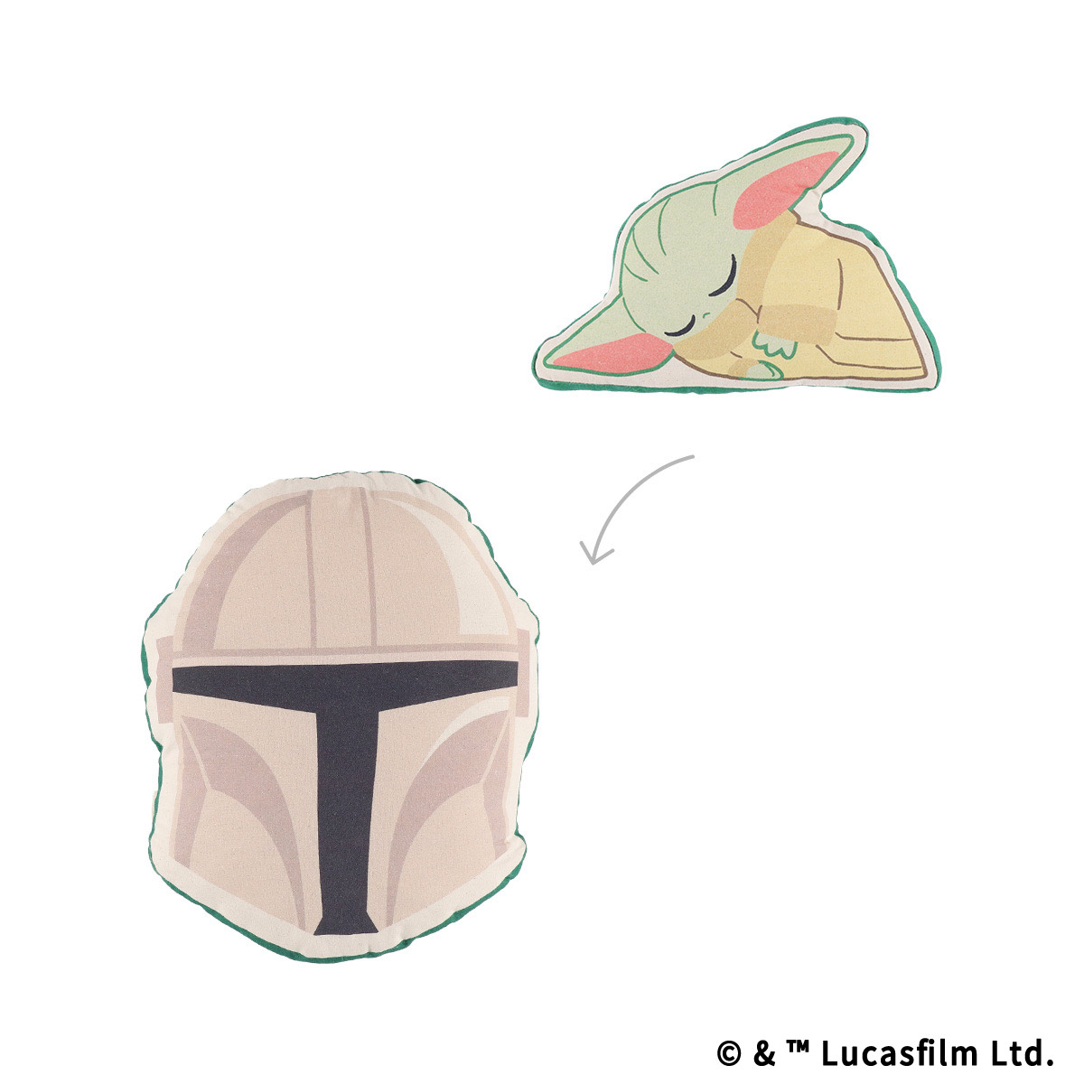 STAR WARS GROGU CUTEST IN THE GALAXY ダイカットクッション MANDO