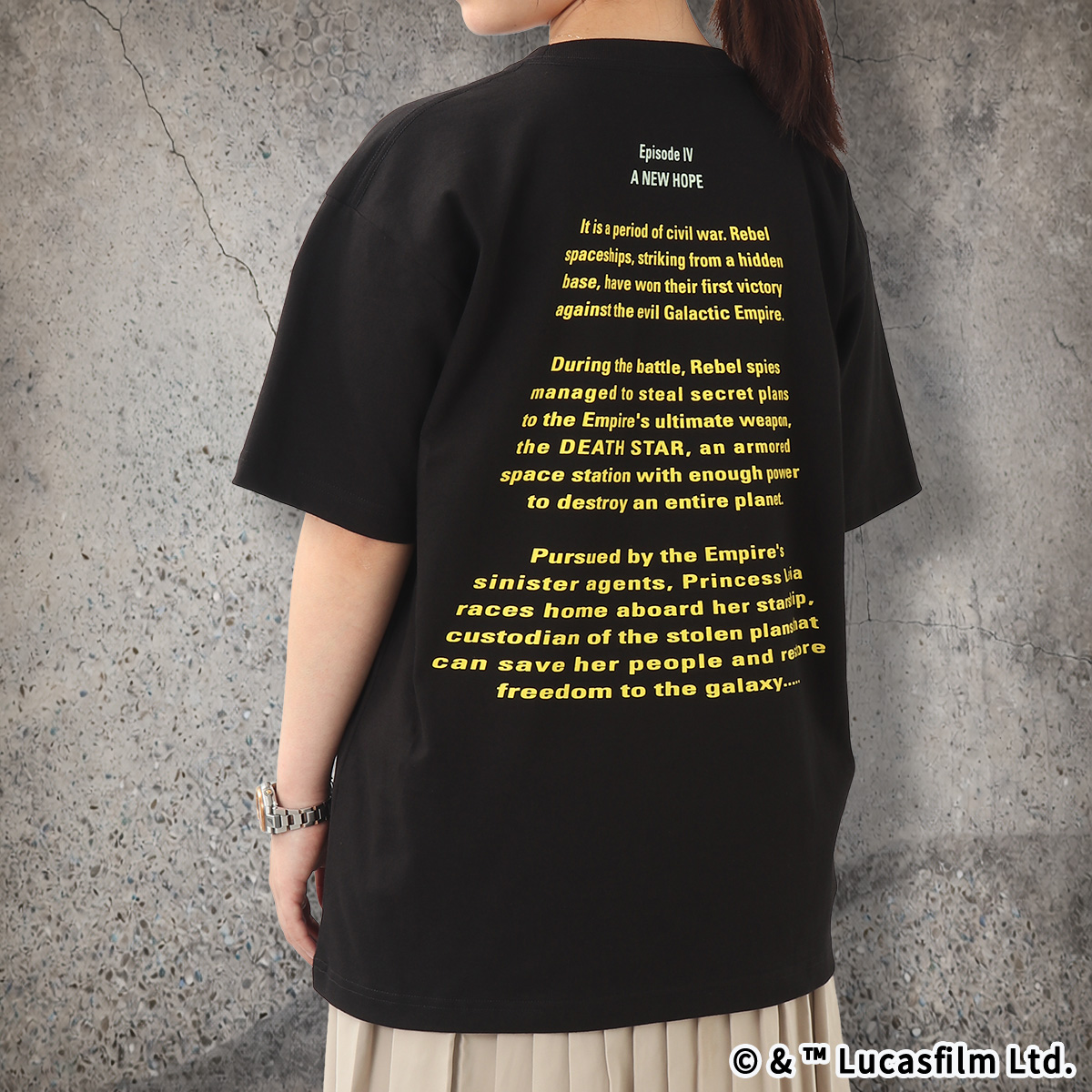 STAR WARS ロゴ・オープニング クロール エピソード4 Tシャツ