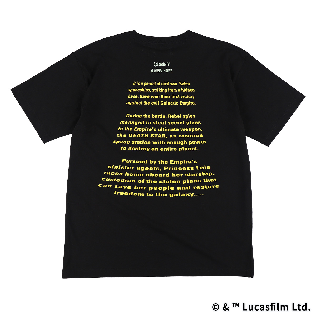 STAR WARS ロゴ・オープニング クロール エピソード4 Tシャツ