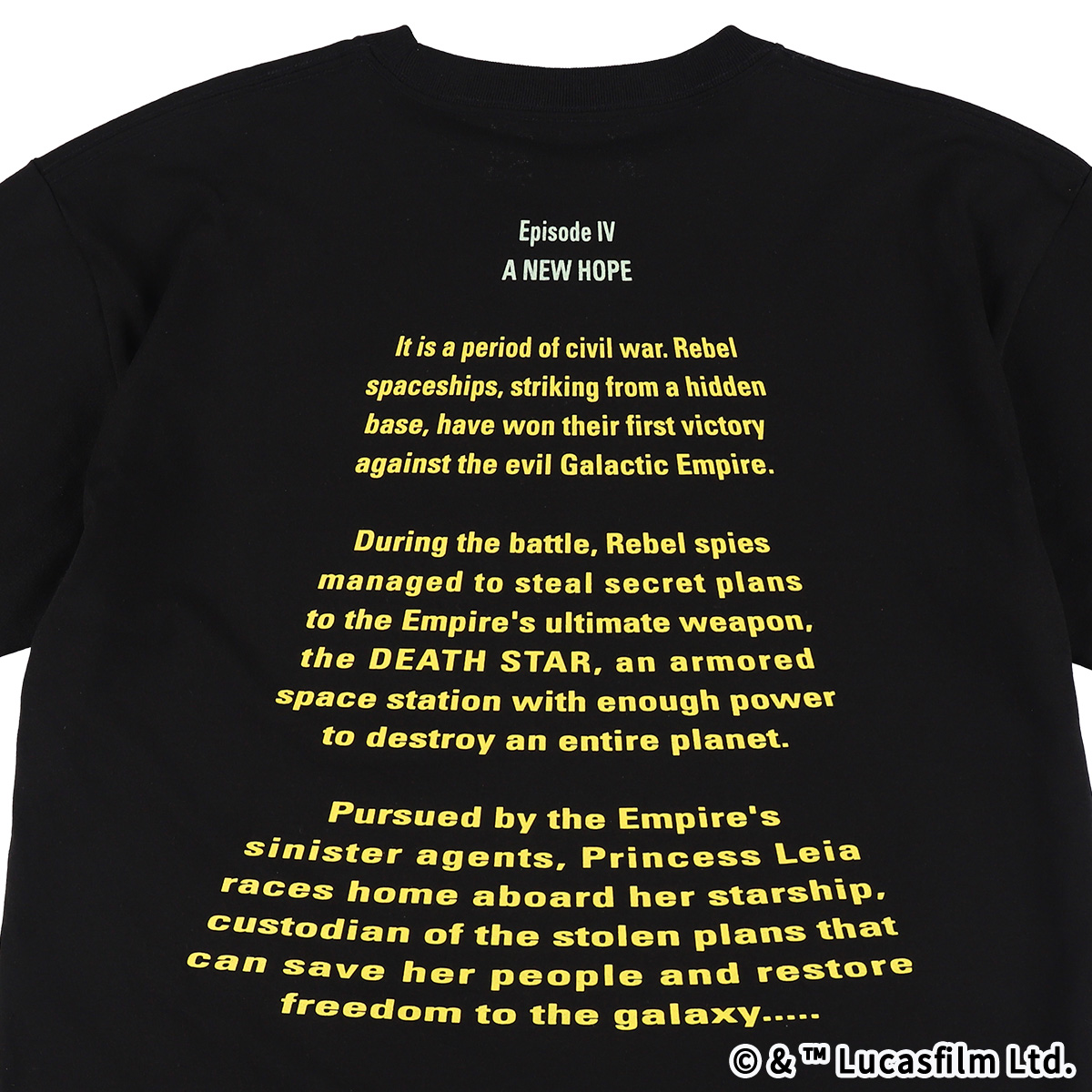 STAR WARS ロゴ・オープニング クロール エピソード4 Tシャツ