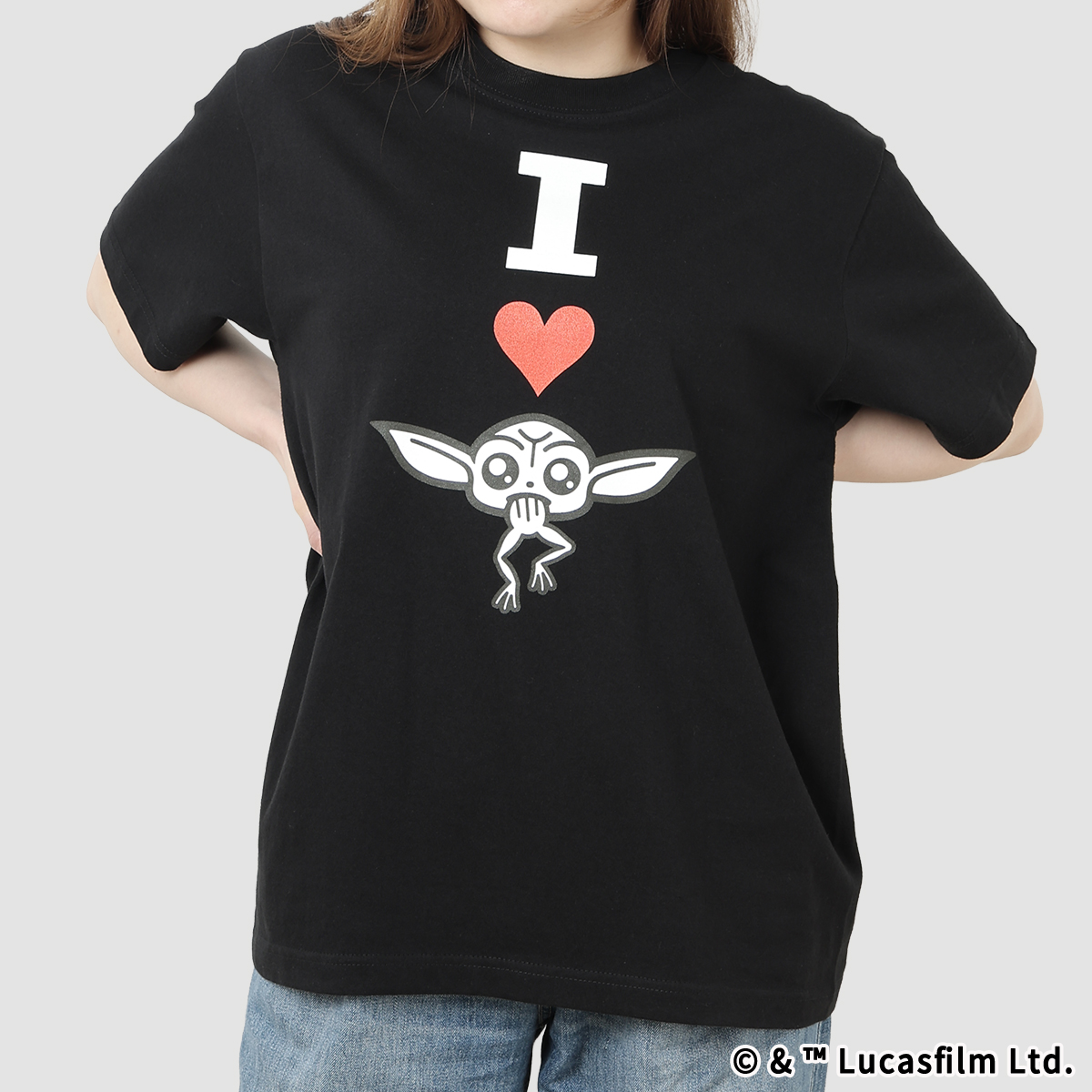 STAR WARS Tシャツ I LOVE GROGU 黒