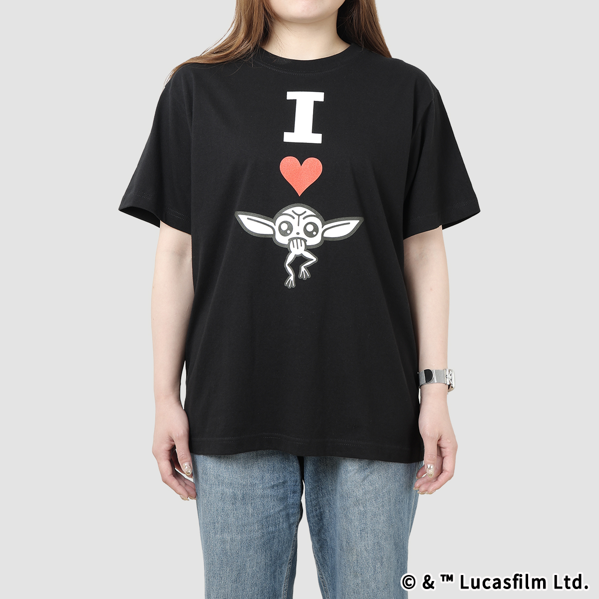 STAR WARS Tシャツ I LOVE GROGU 黒