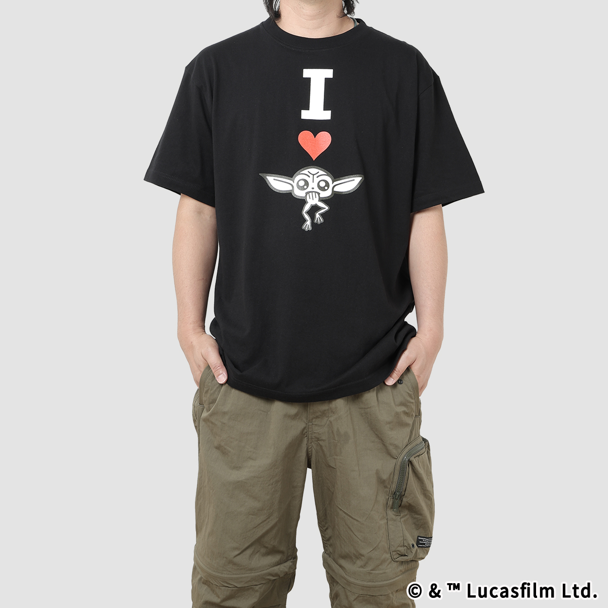 STAR WARS Tシャツ I LOVE GROGU 黒