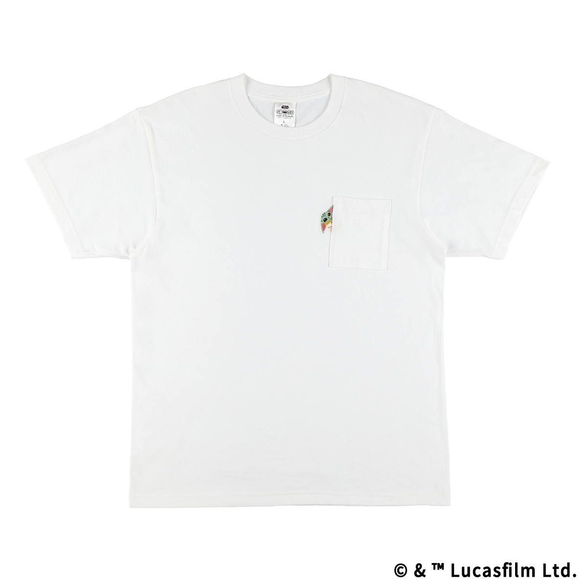 STAR WARS GROGU CUTEST IN THE GALAXY 刺繍ポケットTシャツ ひょっこり