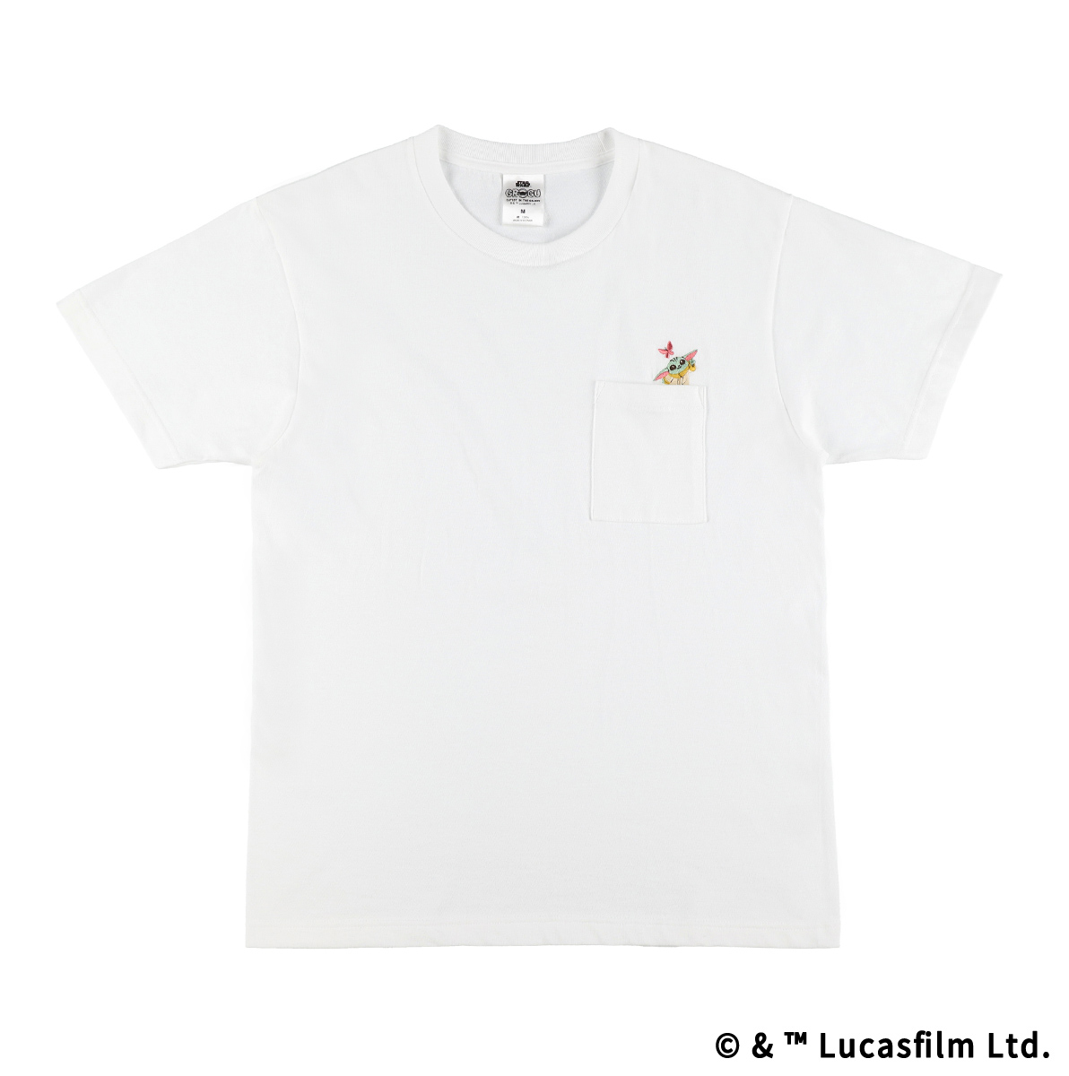 STAR WARS GROGU CUTEST IN THE GALAXY 刺繍ポケットTシャツ 蝶々